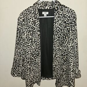 Cato Leopard Print Open Cardigan